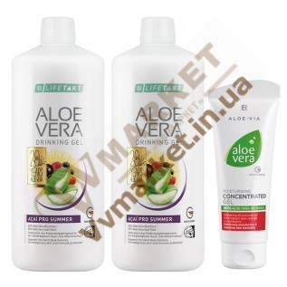 Aloe Verа гель питьевой Алоэ Вера Асаи 1л, набор 2шт по 1л и Алоэ Вера Крем концентрат, 100 мл, LR с доставкой вся Украина